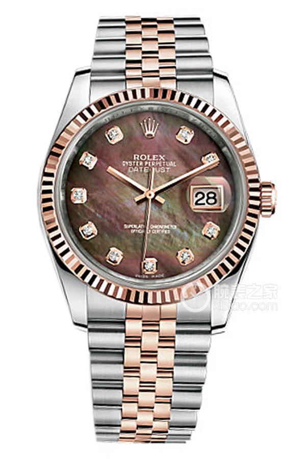 Rolex DATEJUST 116231 Black Mother of Pearl Dial with Diamonds and Commemorative Bracelet