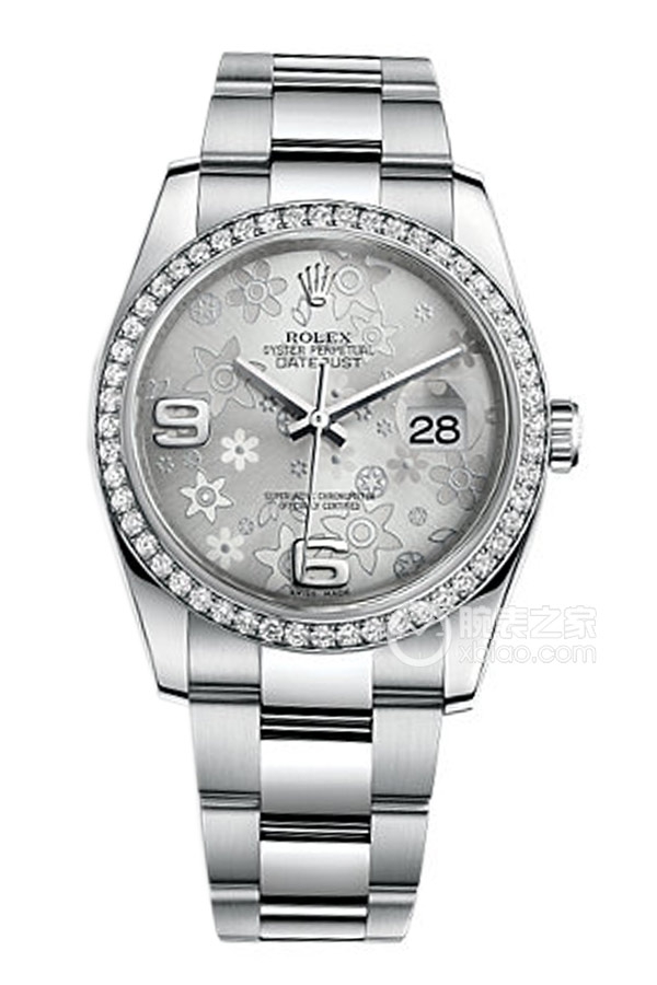 Rolex DATEJUST 116244-0005 Silver Floral Pattern Dial