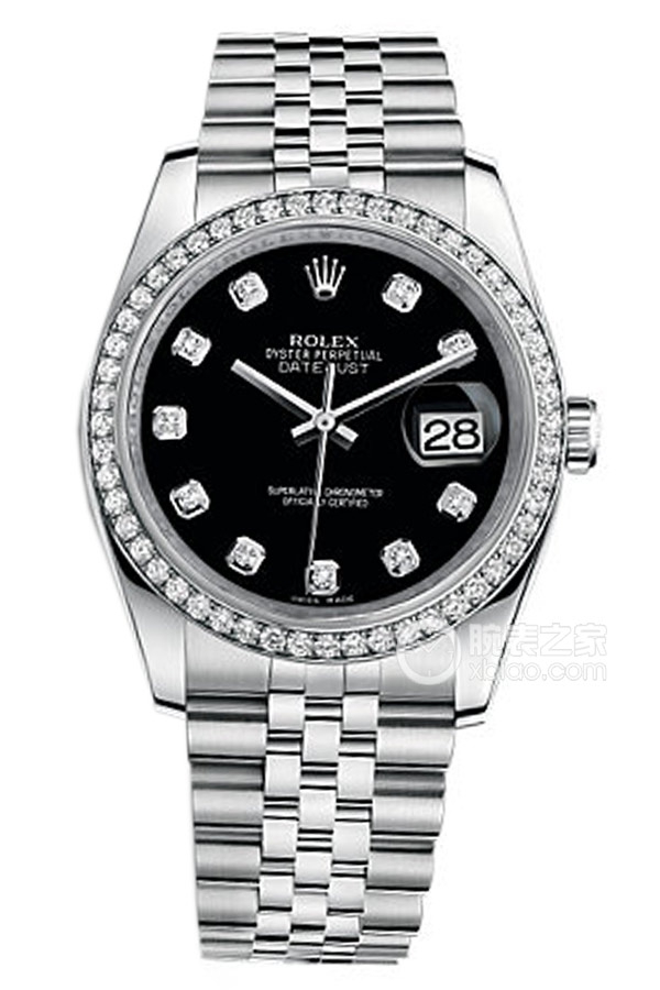 Rolex DATEJUST 116244 Black Dial with Diamonds and Commemorative Bracelet