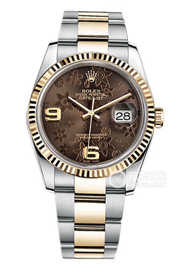 Rolex DATEJUST 116233 Bronze Floral Pattern with Oyster Bracelet