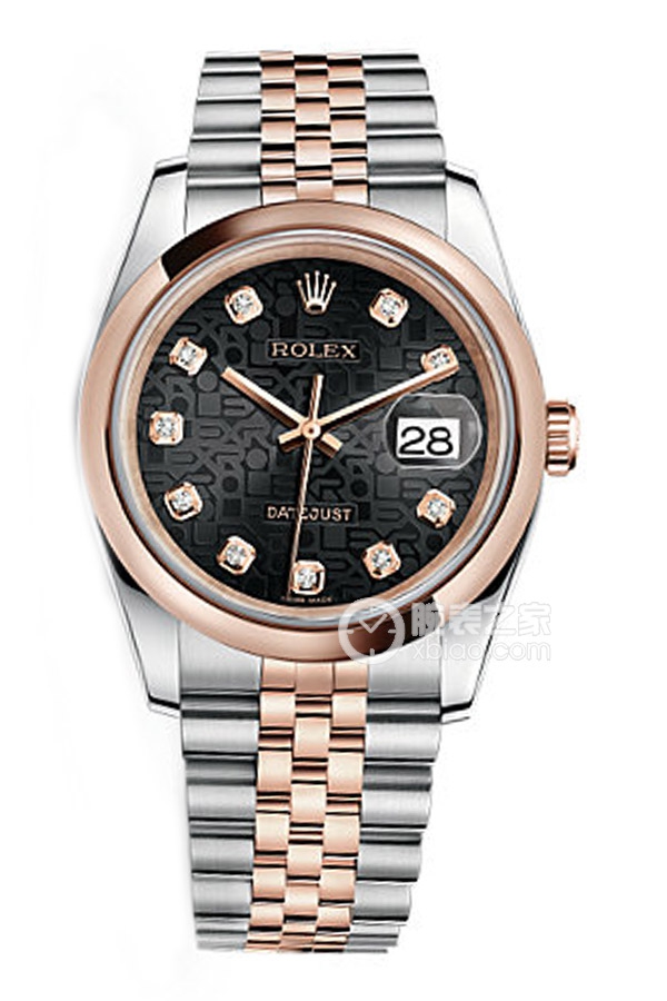 Rolex DATEJUST 116201-63601 Black Dial with Commemorative Pattern and Diamond Markers