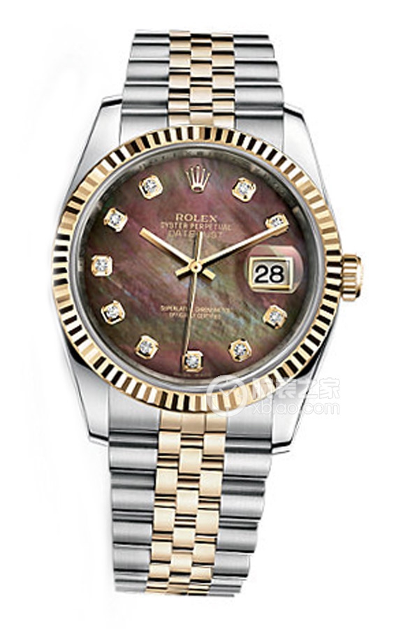 Rolex DATEJUST 116233 Black Mother of Pearl Dial with Diamonds and Commemorative Bracelet