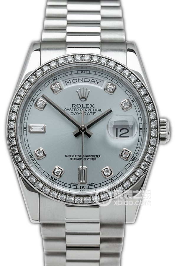 Rolex DAY-DATE 118346 Ice Blue Dial with Diamonds