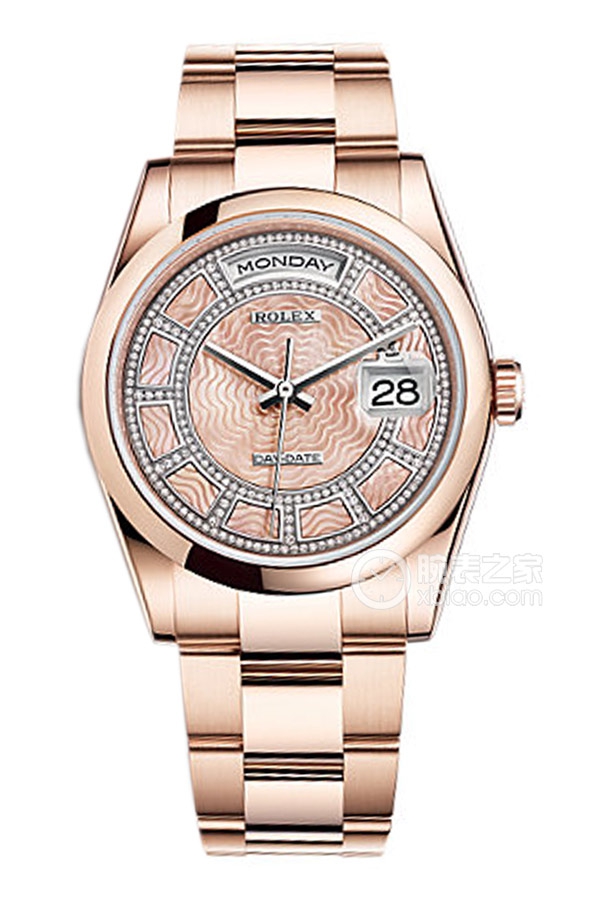 Rolex DAY-DATE 118205 Pink Mother of Pearl with Diamonds