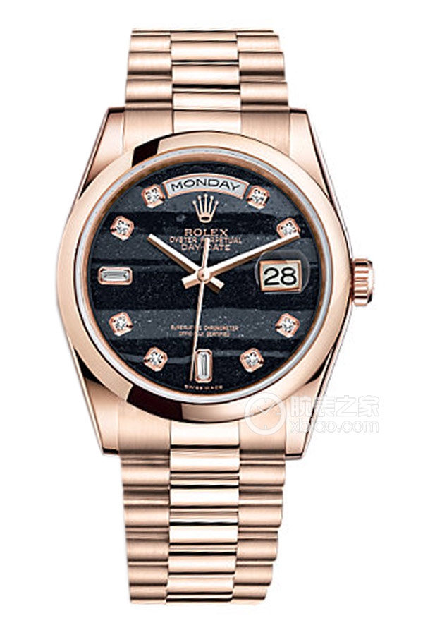 Rolex DAY-DATE 118205FBlack Dialwith Diamonds