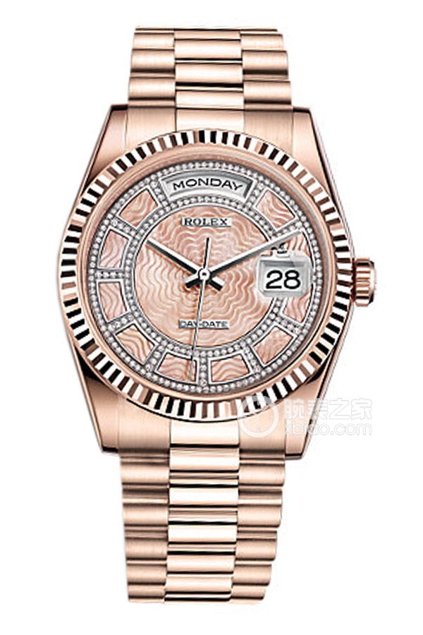 Rolex DAY-DATE 118235 Pink Mother of Pearl with Diamonds