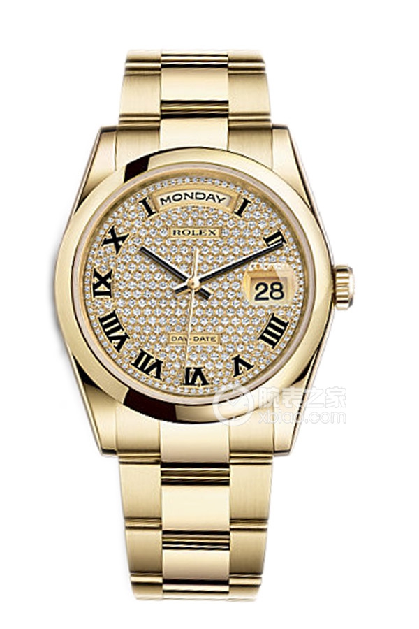 Rolex DAY-DATE 118208 Full Pave Diamond Color