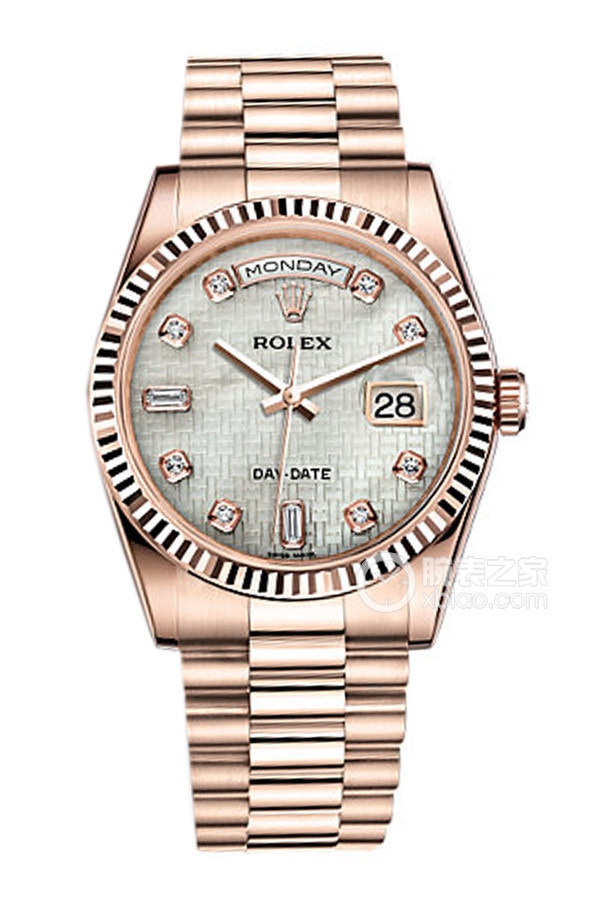 Rolex DAY-DATE 118235F White Mother of Pearl Oxford Pattern Dial