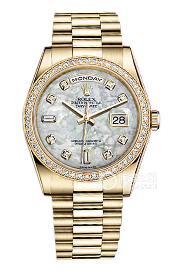Rolex DAY-DATE 118348 White Mother of Pearl Dial with Diamonds