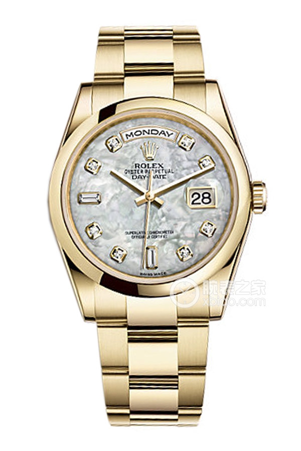 Rolex DAY-DATE 118208 White Mother of Pearl with Diamonds