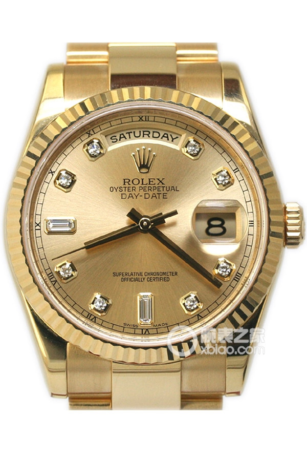 Rolex DAY-DATE 118238 Champagne Diamond Dial with Oyster Bracelet