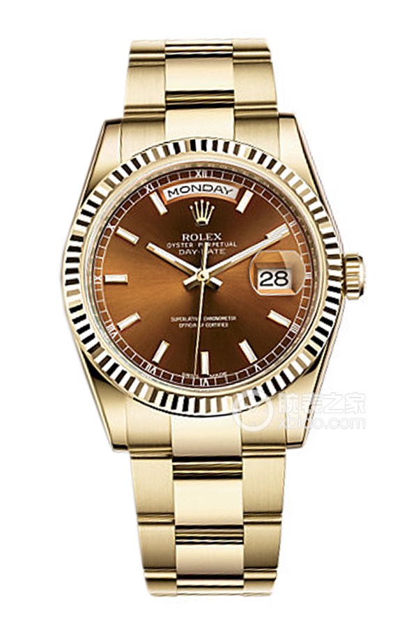 Rolex DAY-DATE 118238 Cognac Dial with Oyster Bracelet