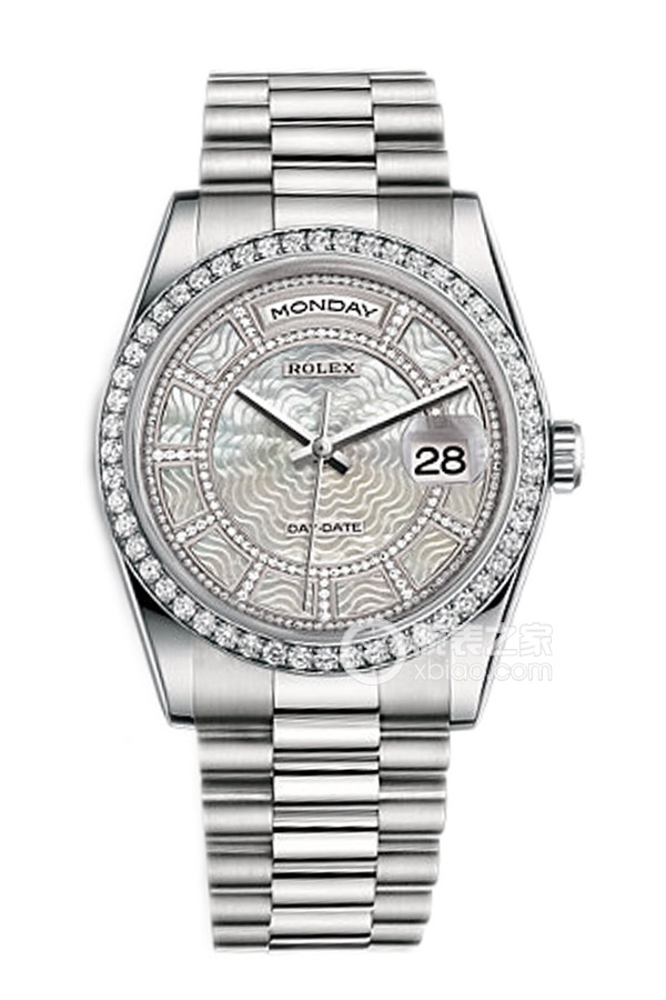 Rolex DAY-DATE 118346 White Mother of Pearl Dial with Diamonds