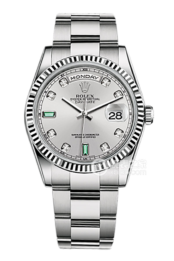 Rolex DAY-DATE 118239 Gray Dial with Diamonds and Emeralds
