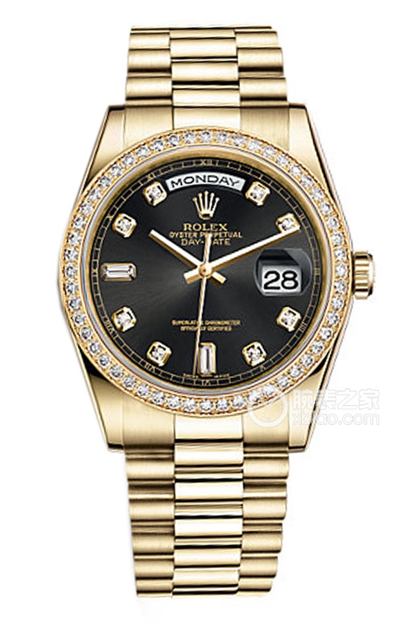Rolex DAY-DATE 118348Black Dialwith Diamonds