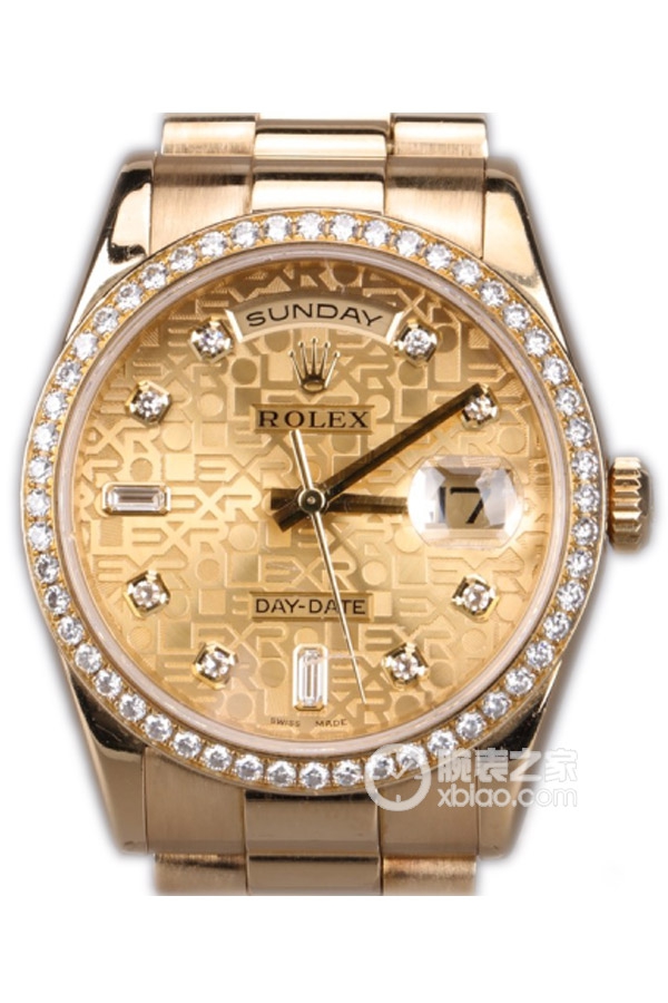 Rolex DAY-DATE 118348 Gold Commemorative Pattern Dial with Diamonds