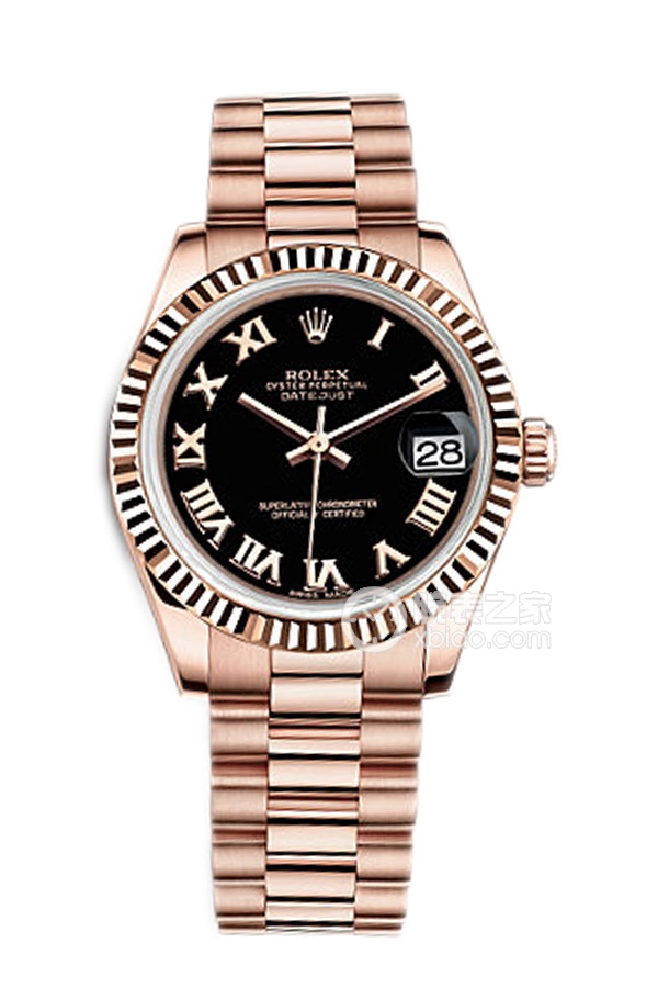Rolex LADY-DATEJUST 178275F Roman Numerals Black Dial