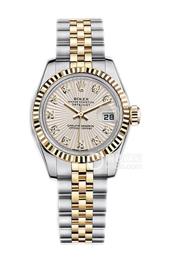 Rolex LADY-DATEJUST 179173 Ivory Sunburst Dial with Diamonds