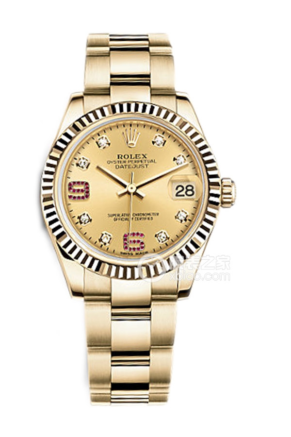 Rolex LADY-DATEJUST 178278 Diamond and Ruby Dial with Oyster Bracelet