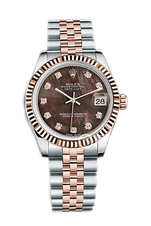 Rolex LADY-DATEJUST 178271 Black Mother of Pearl Diamond Dial