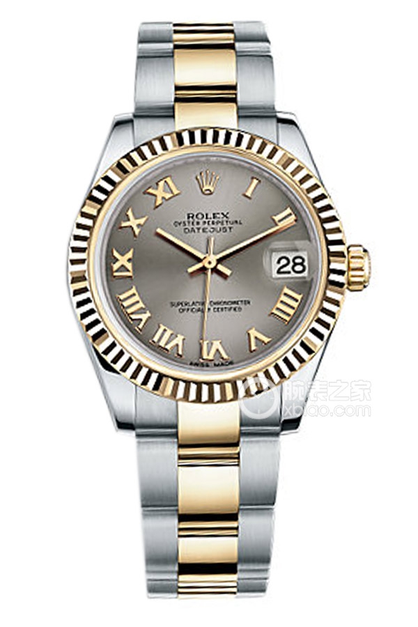 Rolex LADY-DATEJUST 178273-0088 Gray Roman Dial with Oyster Bracelet