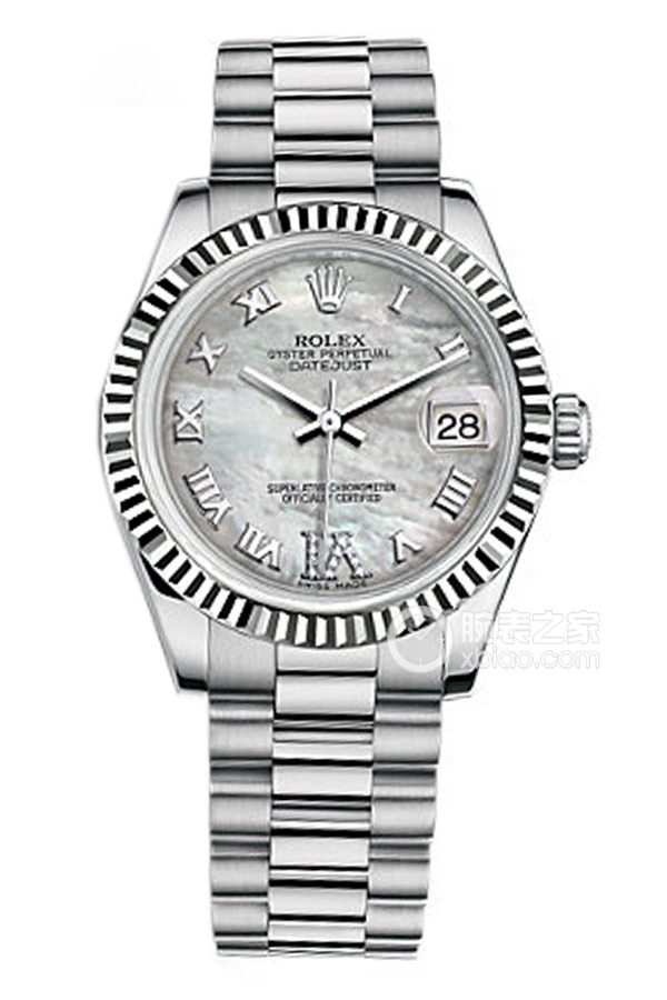 Rolex LADY-DATEJUST 178279 White Mother of Pearl Roman VI Dial with Diamonds