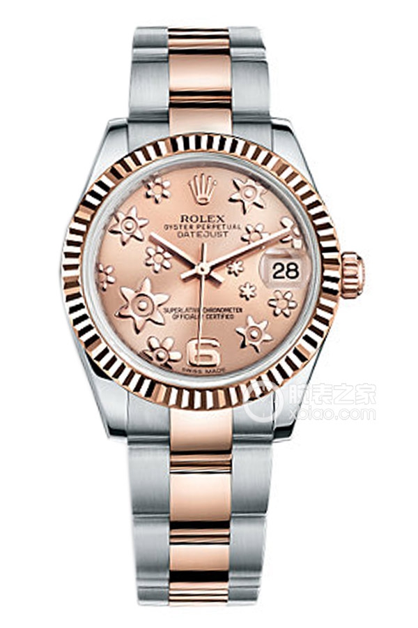 Rolex LADY-DATEJUST 178271 Pink Floral Dial with Oyster Bracelet