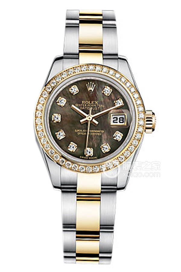 Rolex LADY-DATEJUST 179383 Black Mother of Pearl with Diamonds