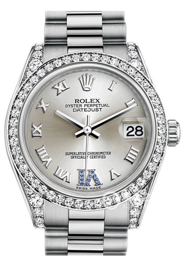 Rolex LADY-DATEJUST 178159 Silver Dial with Sapphires