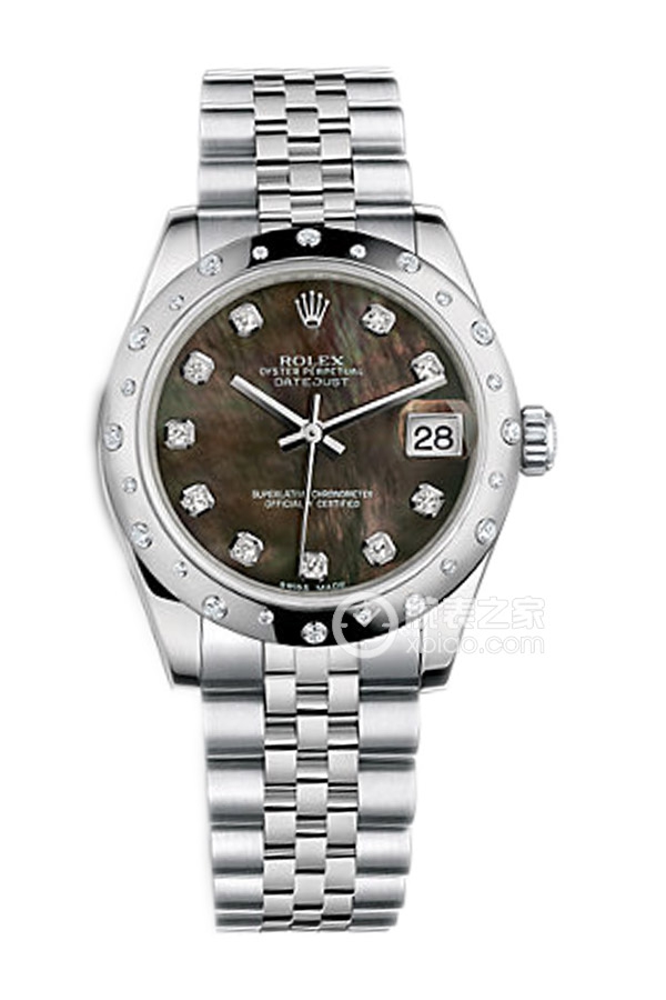 Rolex DATEJUST m178344-0008 NG Black Mother of Pearl with Diamonds