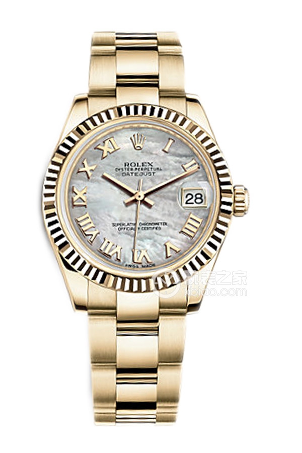 Rolex LADY-DATEJUST 178278 White Mother of Pearl Roman Dial with Oyster Bracelet