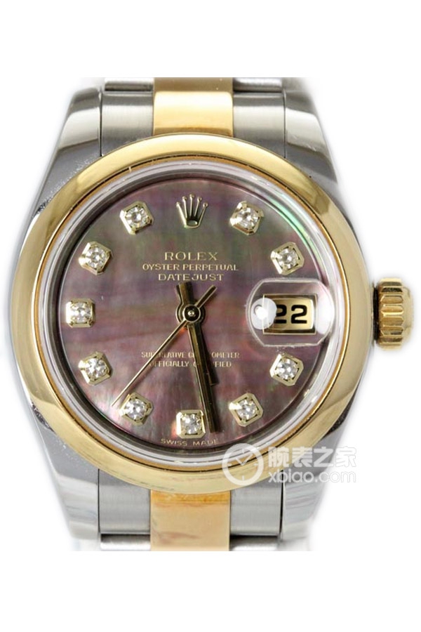 Rolex LADY-DATEJUST 179163 Black Mother of Pearl Roman Dial