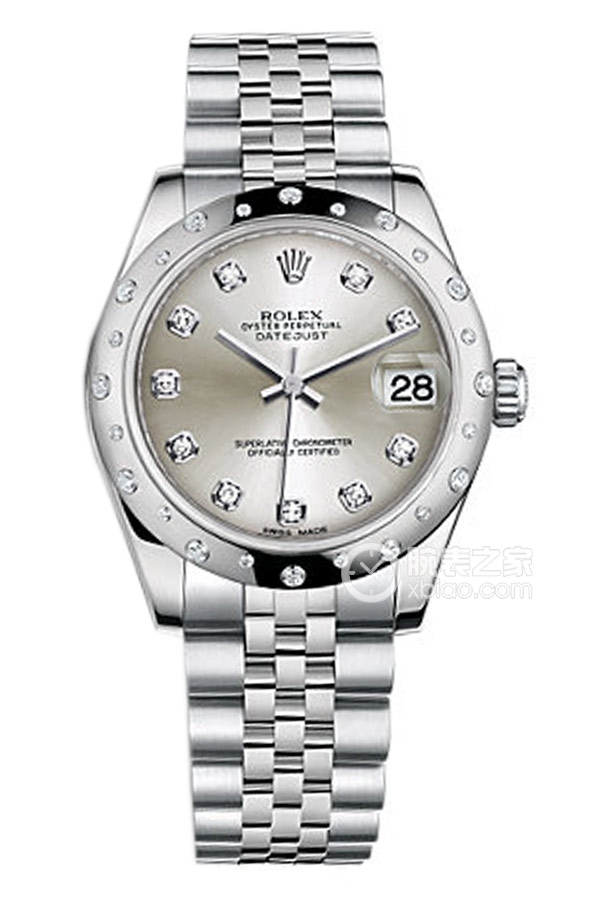 Rolex DATEJUST m178344-0060 G Silver with Diamonds