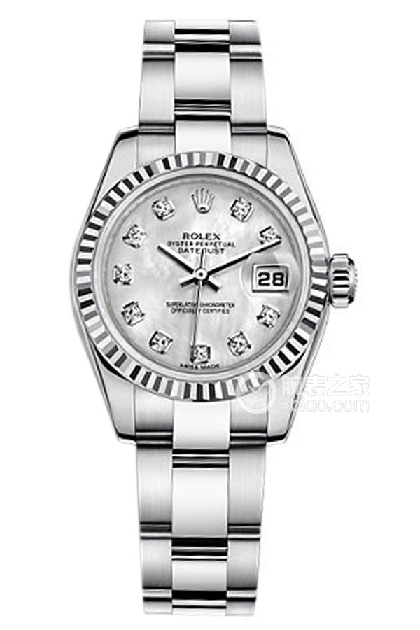 Rolex LADY-DATEJUST 179174 White Mother of Pearl with Diamonds