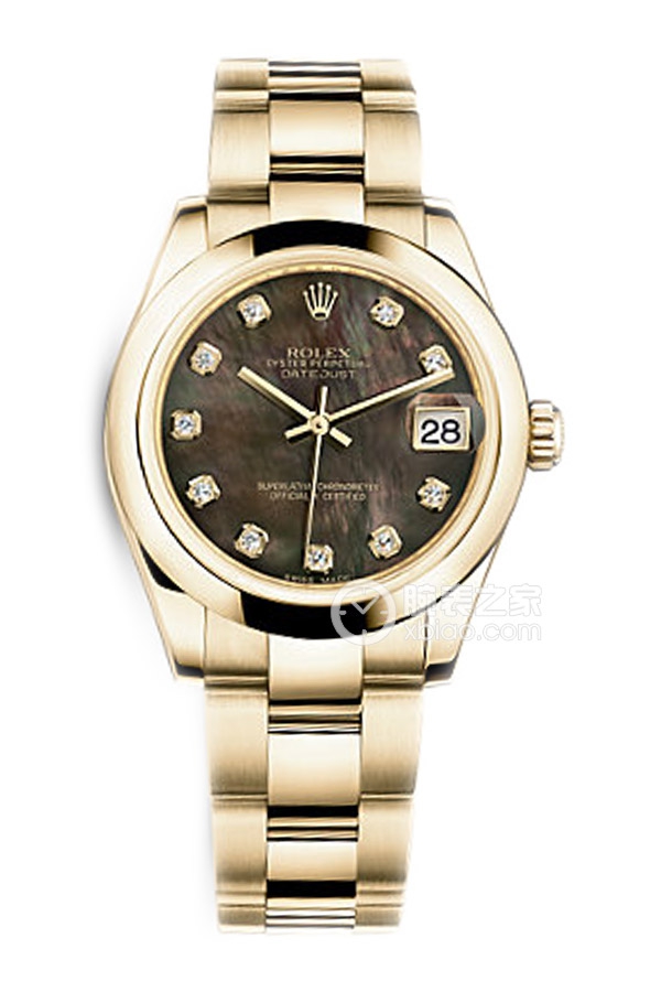 Rolex LADY-DATEJUST 178248 Black Mother of Pearl with Diamonds and Oyster Bracelet