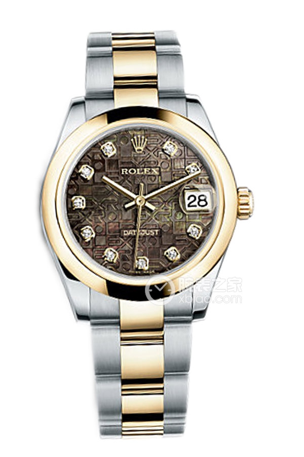 Rolex LADY-DATEJUST 178243 Black Mother of Pearl with Diamonds and Oyster Bracelet