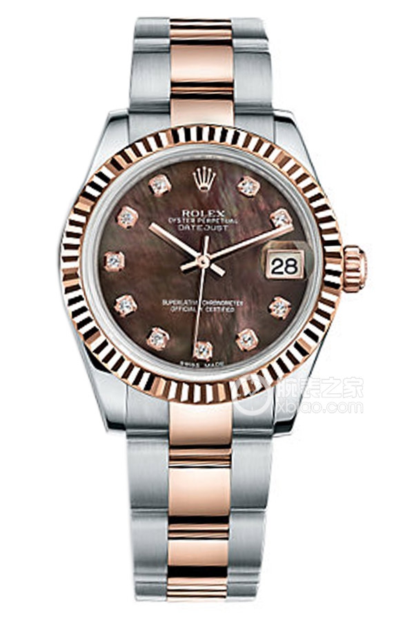 Rolex LADY-DATEJUST 178271 Black Mother of Pearl Diamond Dial with Oyster Bracelet