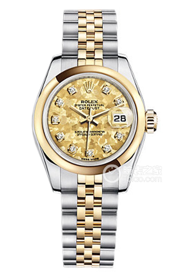 Rolex LADY-DATEJUST 179163 Golden Crystal with Diamonds