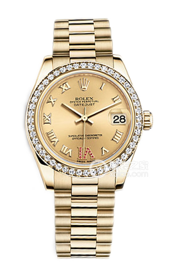 Rolex LADY-DATEJUST 178288 Champagne Dial with Diamonds and VI Ruby