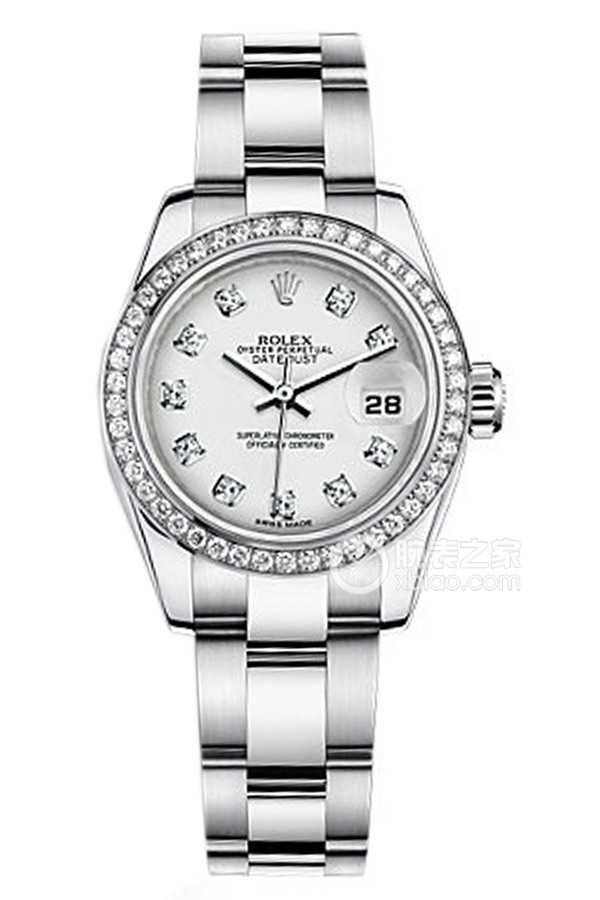 Rolex LADY-DATEJUST 179384 White Dial Bezel with Diamonds