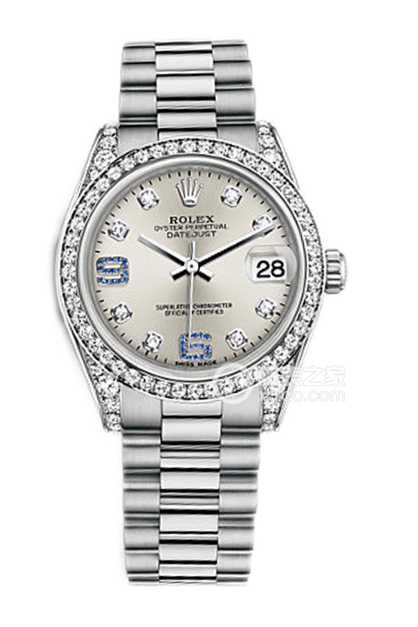 Rolex LADY-DATEJUST 178159 Silver Dial with Diamonds and Sapphires