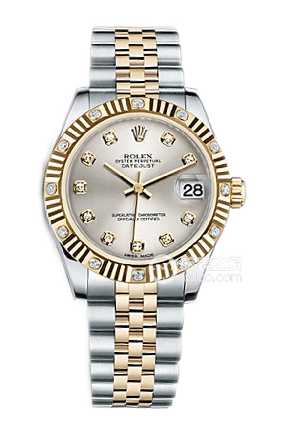 Rolex OYSTER PERPETUAL 178313 Silver with Diamonds