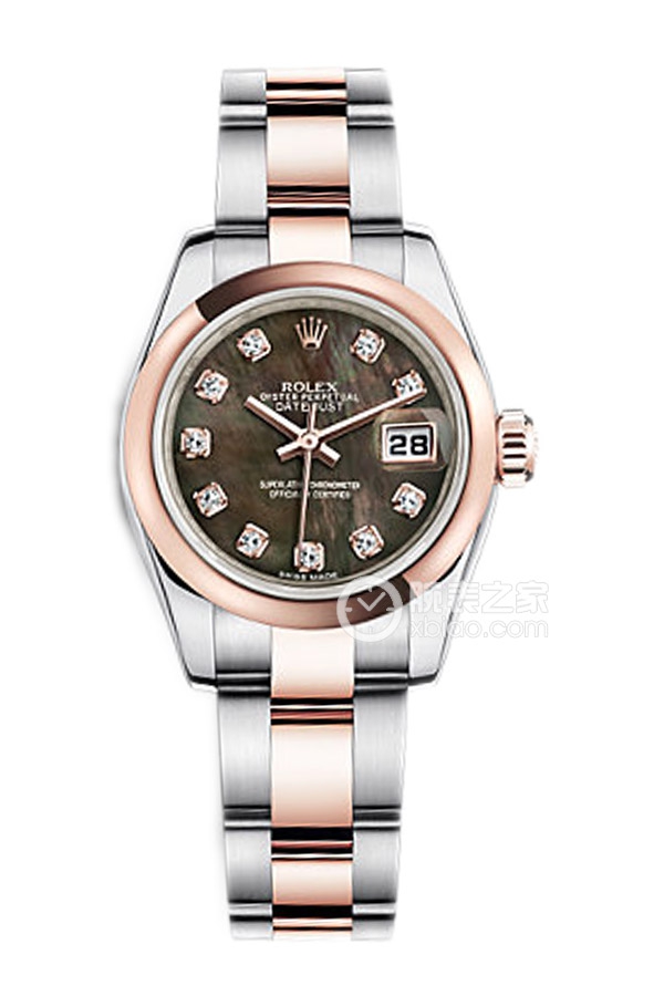 Rolex LADY-DATEJUST 179161 Black Mother of Pearl with Diamonds and Oyster Bracelet