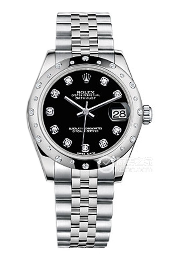 Rolex DATEJUST m178344-0062 G Black Dialwith Diamonds