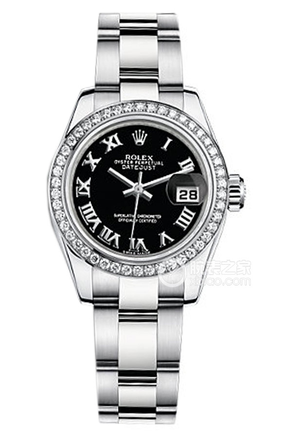 Rolex LADY-DATEJUST 179384 Black Dial with Roman Numerals