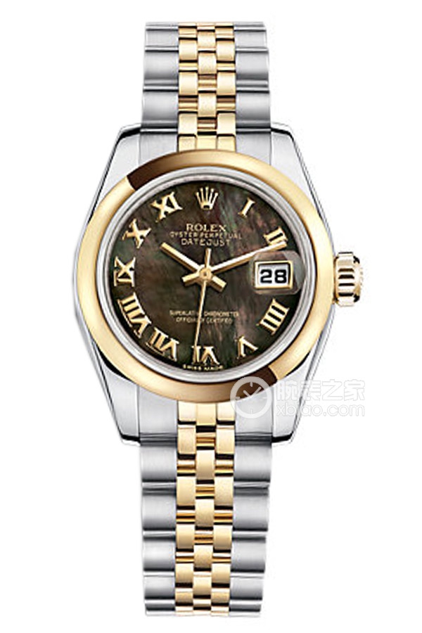 Rolex LADY-DATEJUST 179163 Black Mother of Pearl Dial