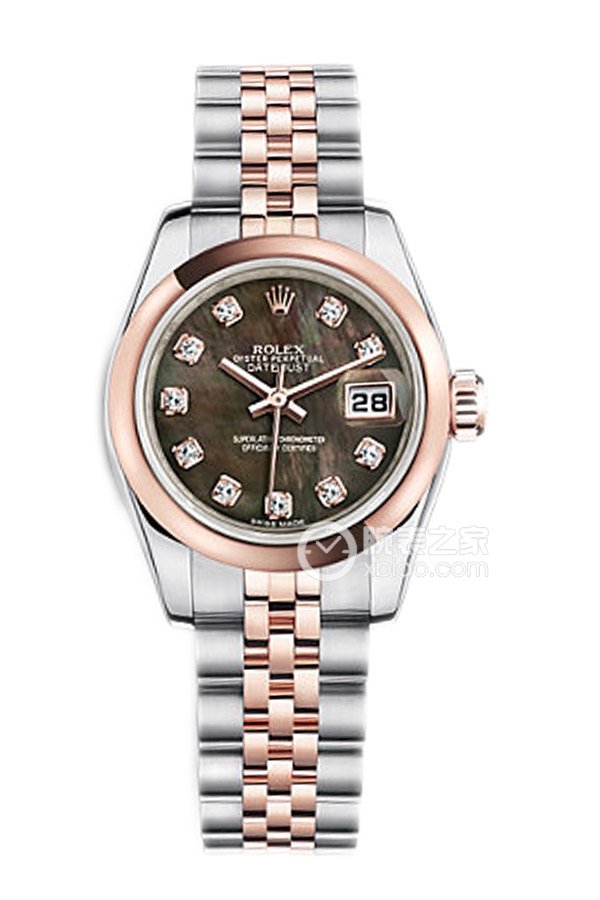 Rolex LADY-DATEJUST 179161 Black Mother of Pearl Dial with Diamonds