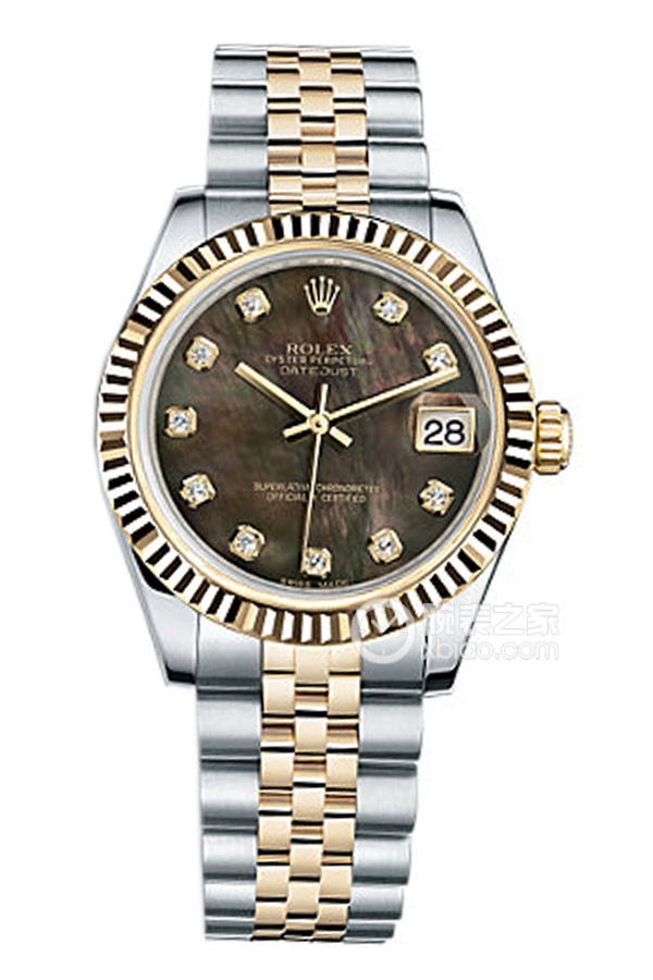 Rolex LADY-DATEJUST 178273 Black Mother of Pearl Dial with Diamonds