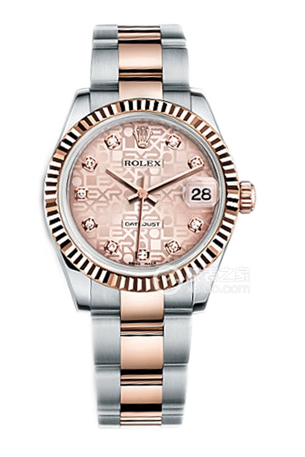Rolex LADY-DATEJUST 178271 Pink Commemorative Floral Dial with Diamonds and Oyster Bracelet