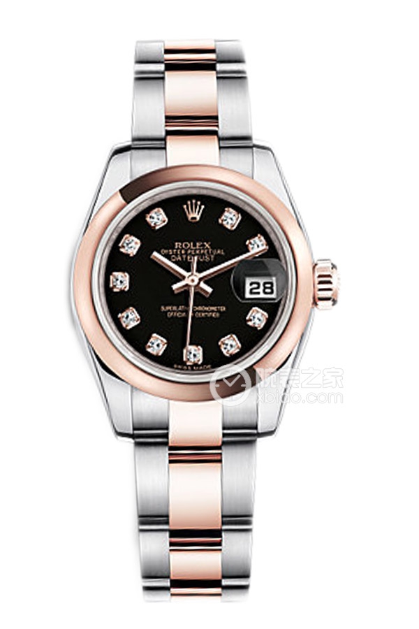 Rolex LADY-DATEJUST 179161 Black Dial with Diamonds and Oyster Bracelet